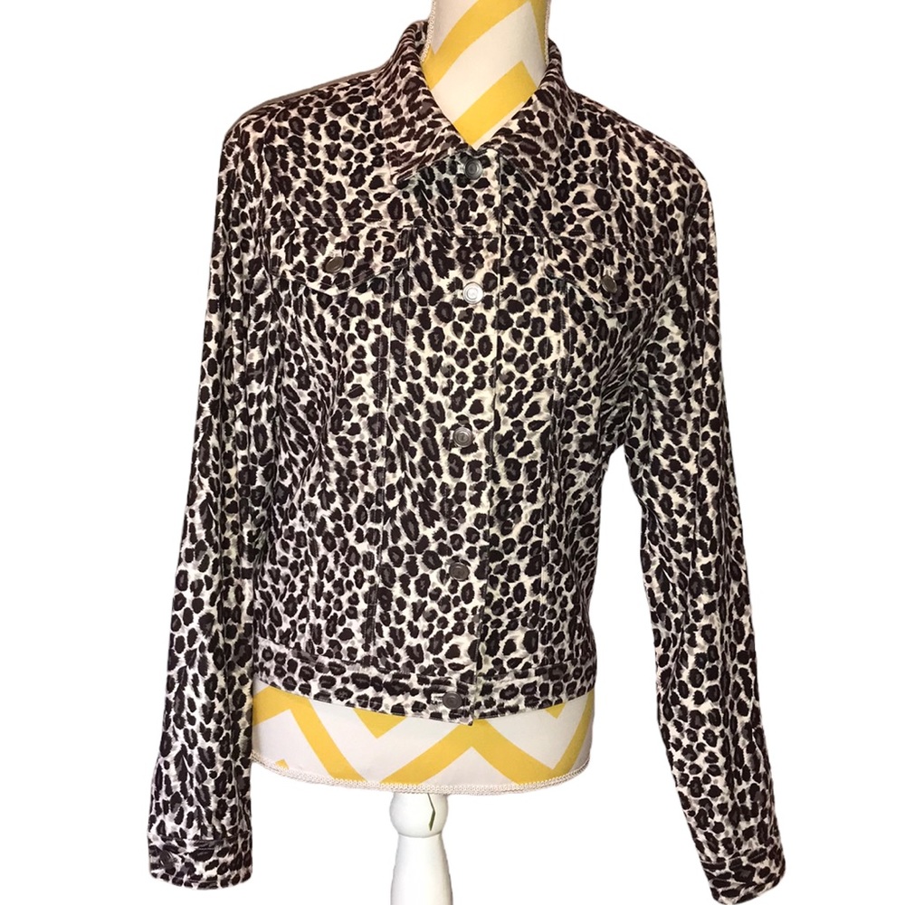 Lord & Taylor Cheetah Jean Jacket
